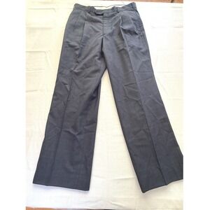 Vintage High Rise Wide Leg Dress Windowpane Check Pleated Pants 34x30